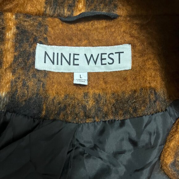 Nine West Nine West Bomber Shacket Jacket Sienna Brown Plaid Size Large - Picture 4 of 6